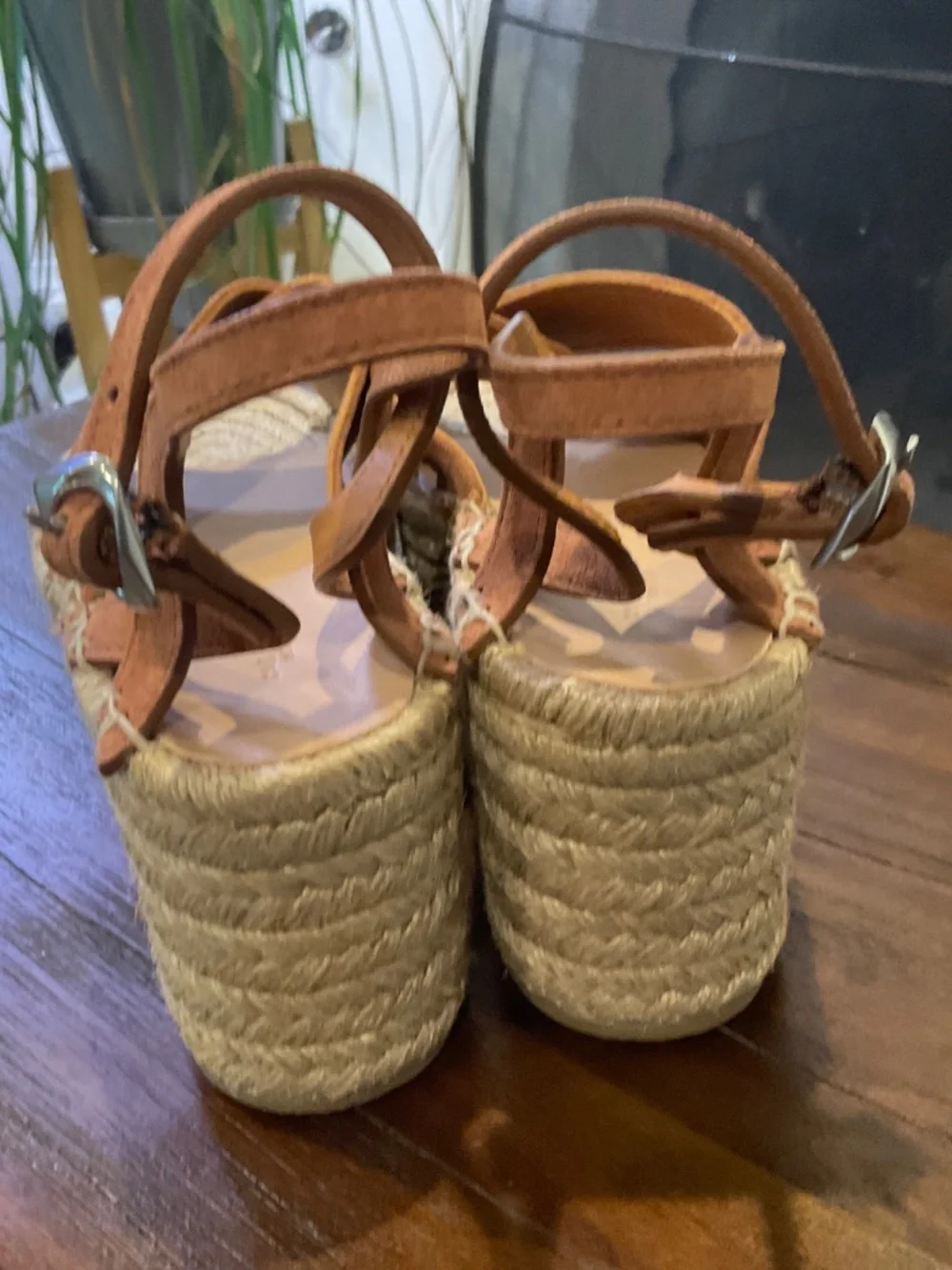 Rag & Bone Hera Wedge Espadrille Tan Suede Sandals size EU 38.5/US 8.5